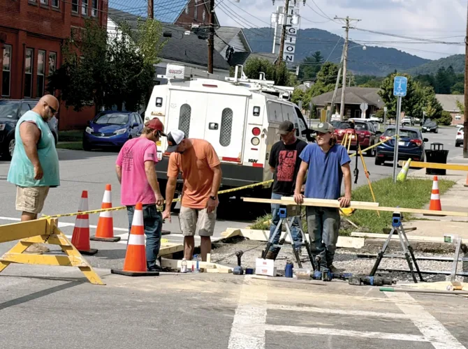 Concrete Work Shuts Down Street